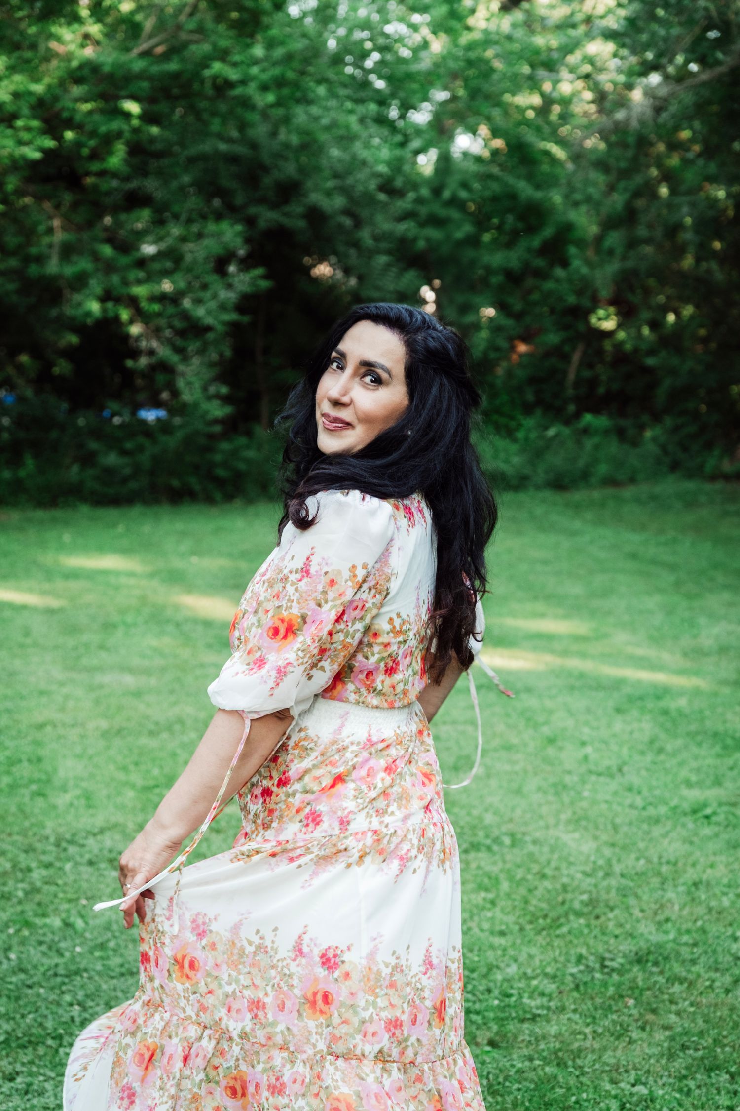 Portrait of a woman in a beautiful dress, Outdoor photography. Modeling. Portrait photography