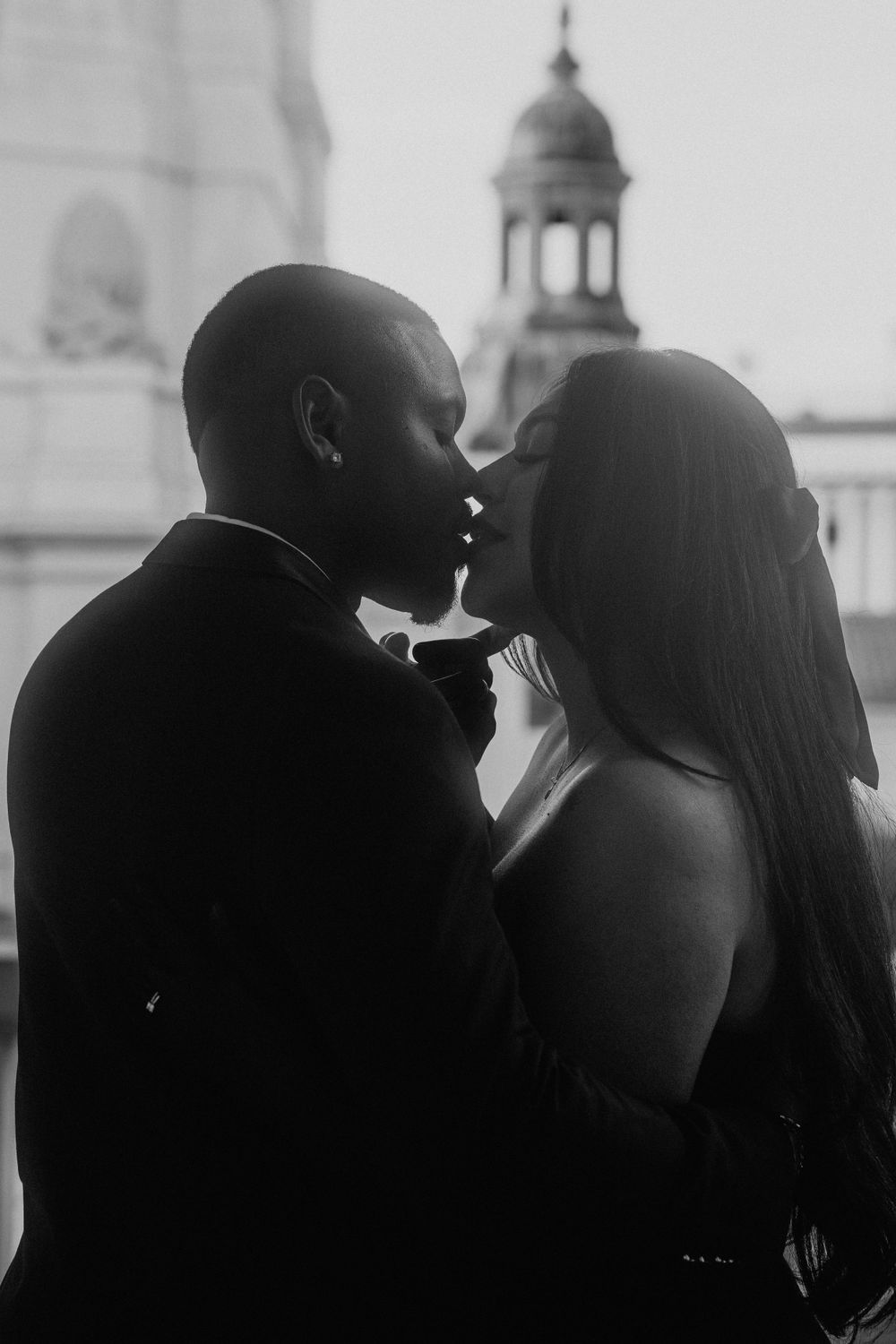 Cinematic love story photoshoot at Pasadena City Hall
