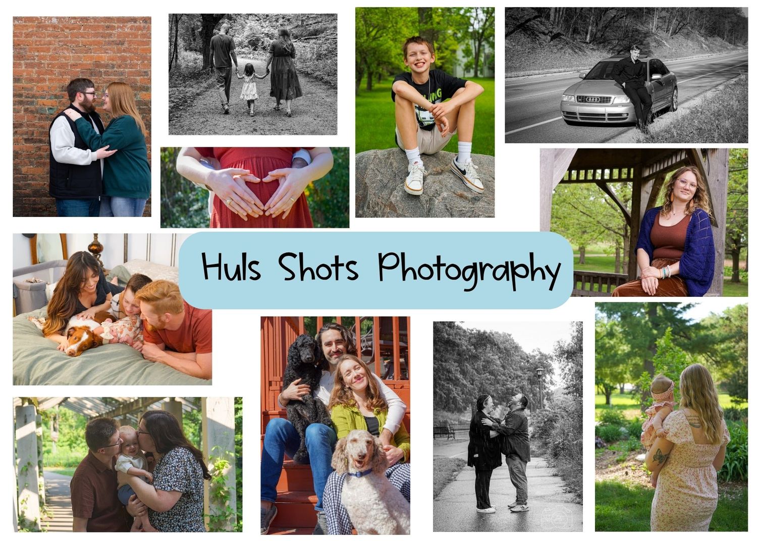 my portfolio cover photo with photos of my work on it