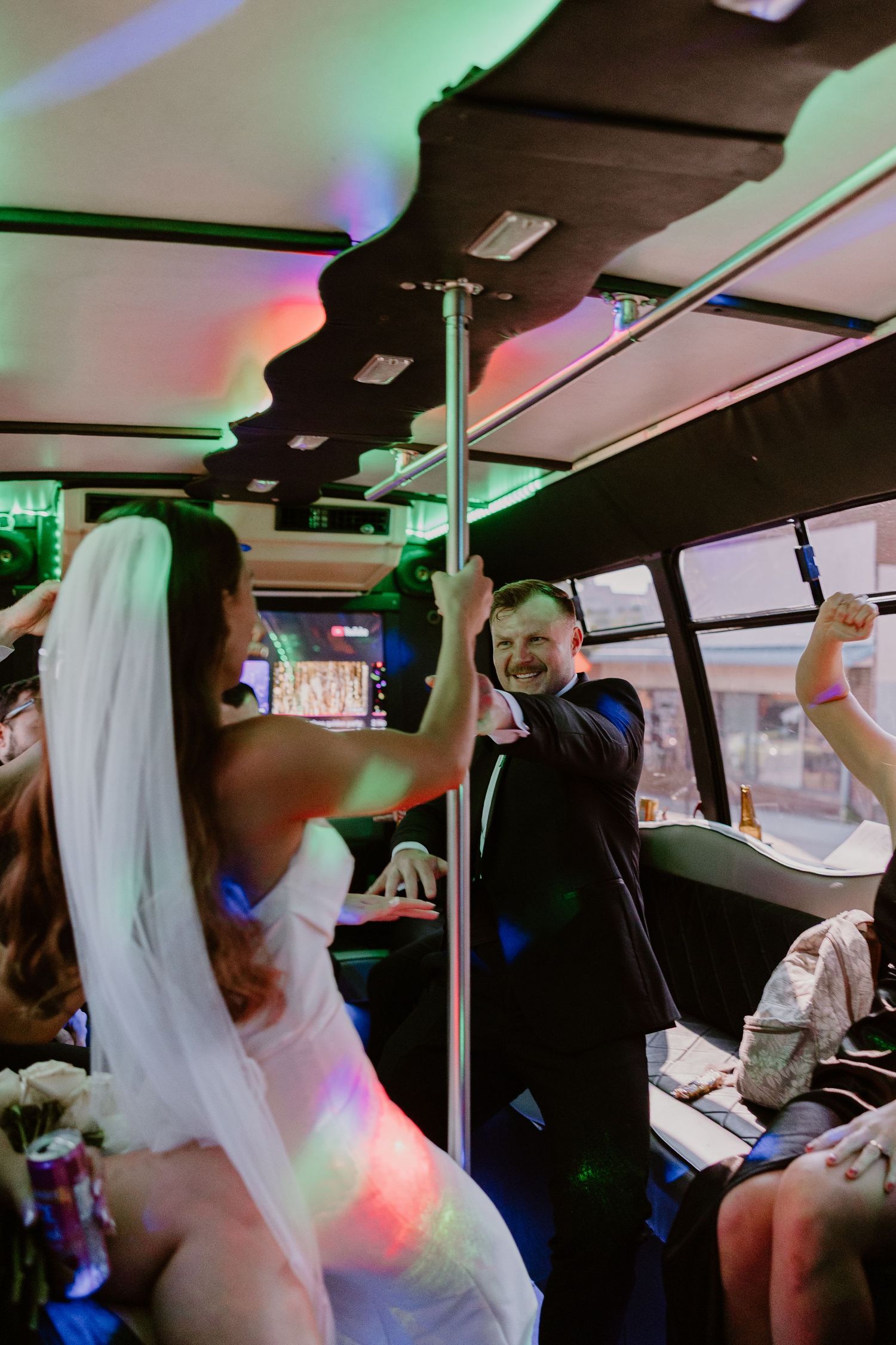 Wedding party transportation to Mill & Mine Knoxville wedding, wedding photography by Allie Krauser Digitals