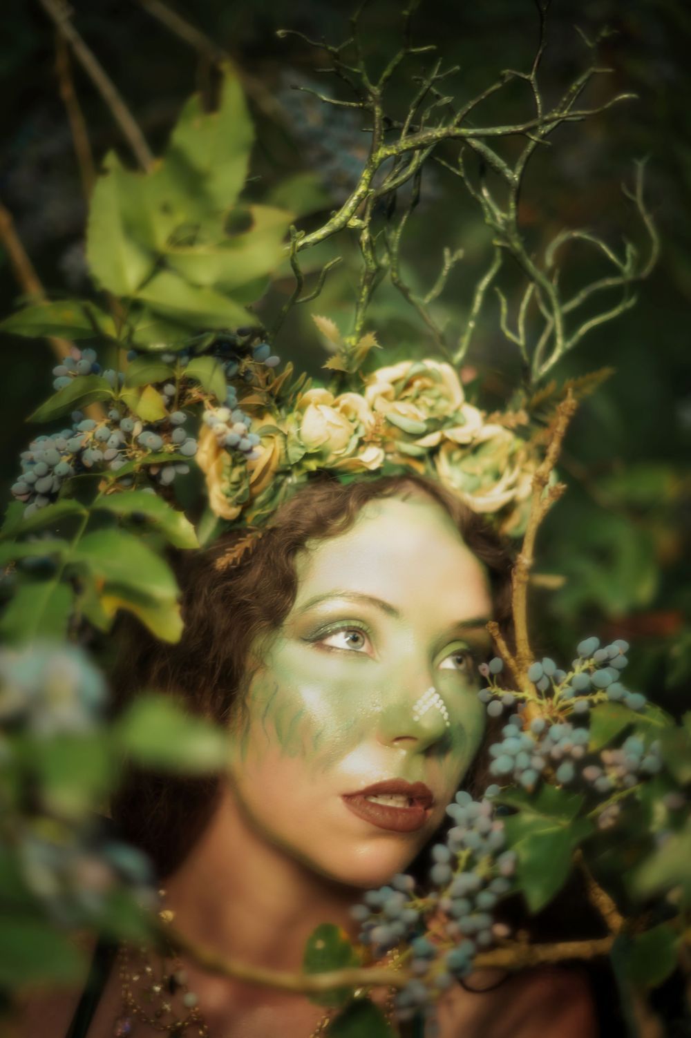 Fantasy themed woodland witch photoshoot in Spokane Washington at Indian Canyon Mystic Falls