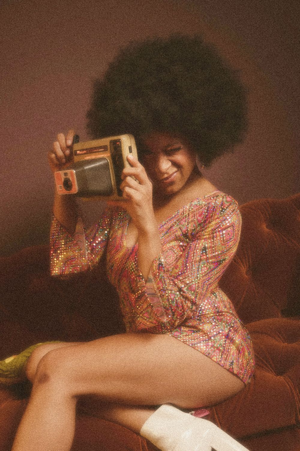 70s themed photoshoot shot in studio in Spokane Washington