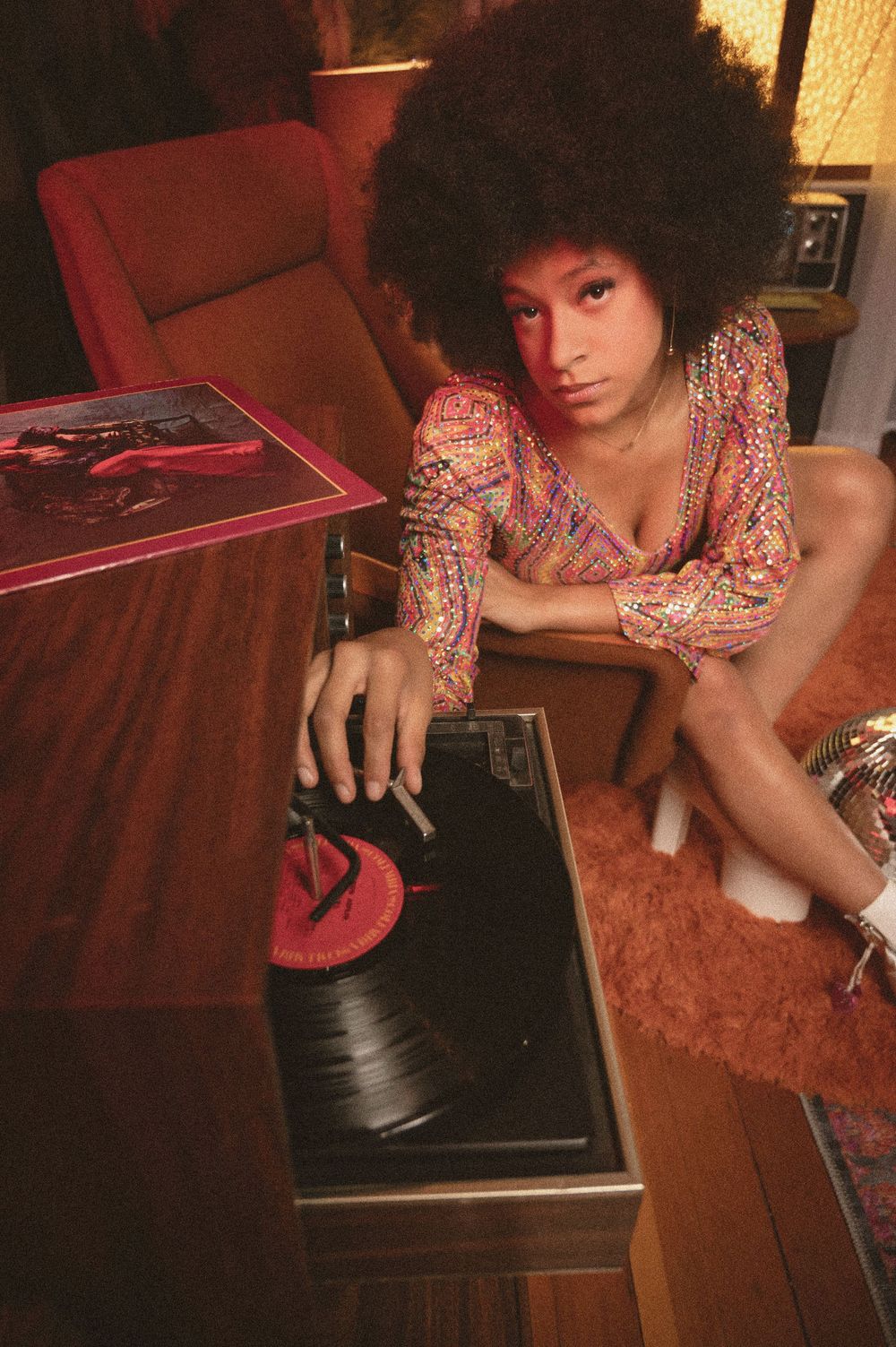 70s themed photoshoot shot in studio in Spokane Washington