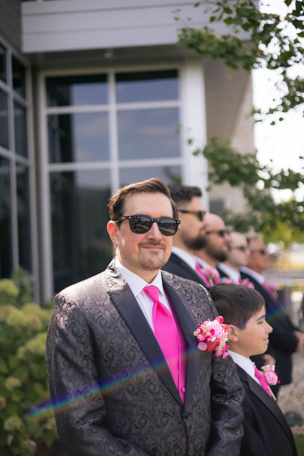 outdoor bridal party portraits in Springfield, Illinois