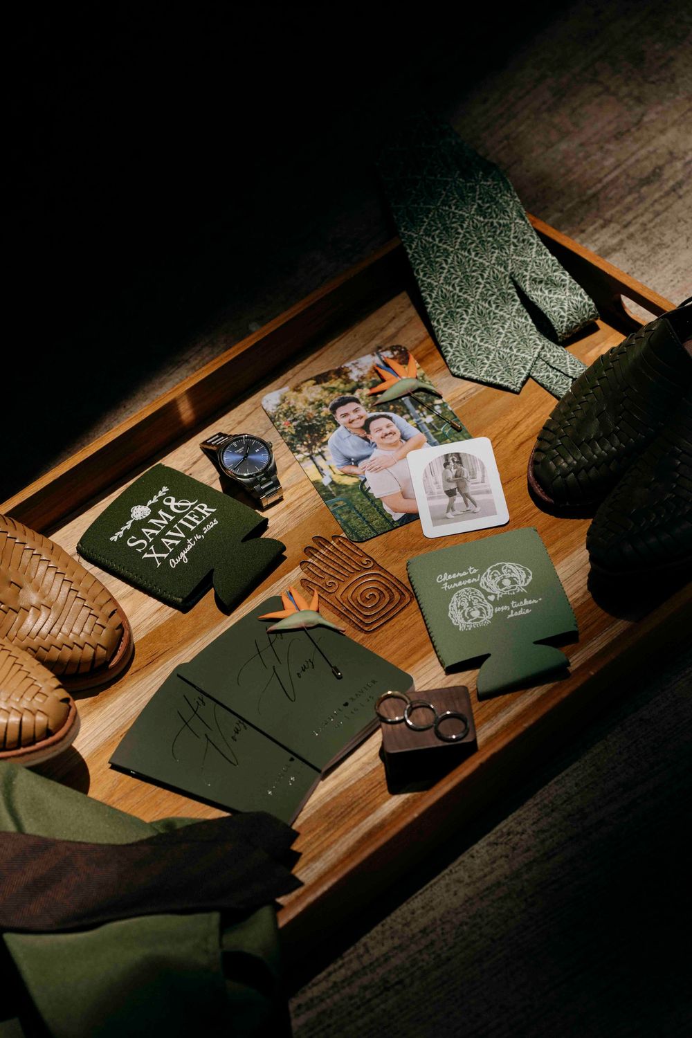 wedding invitations captured for the costa rica photographer in Rio perdido