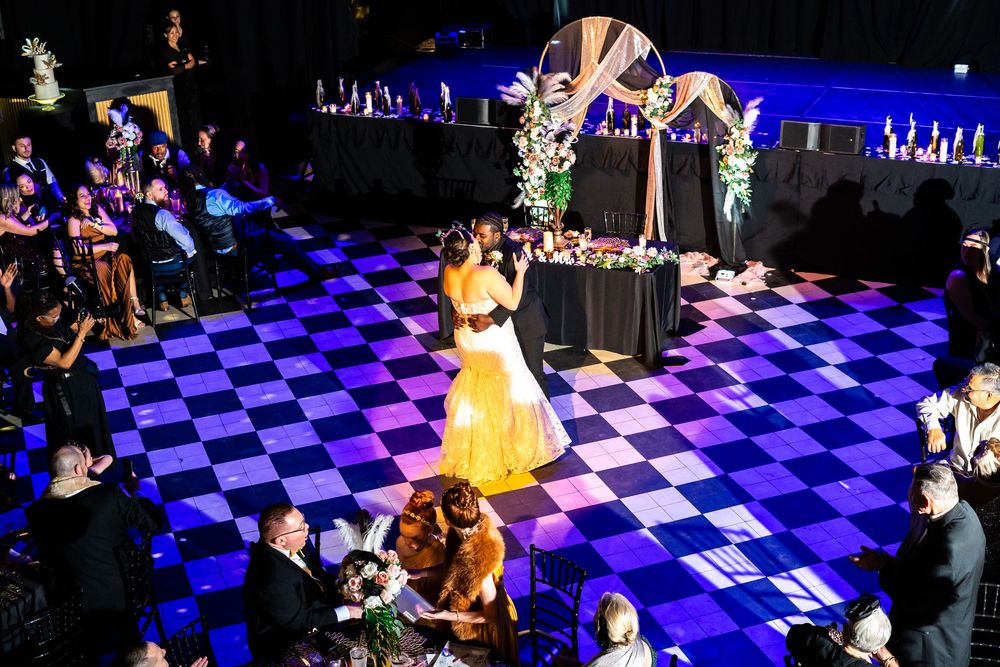 The bride and groom's first dance.