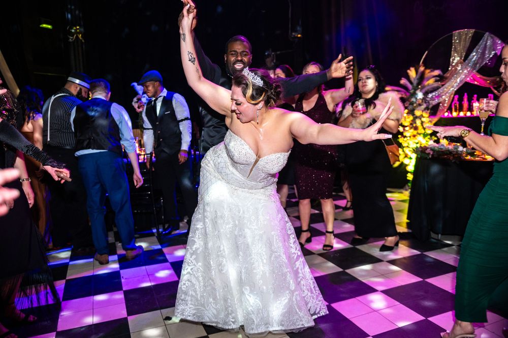 Dancing together.