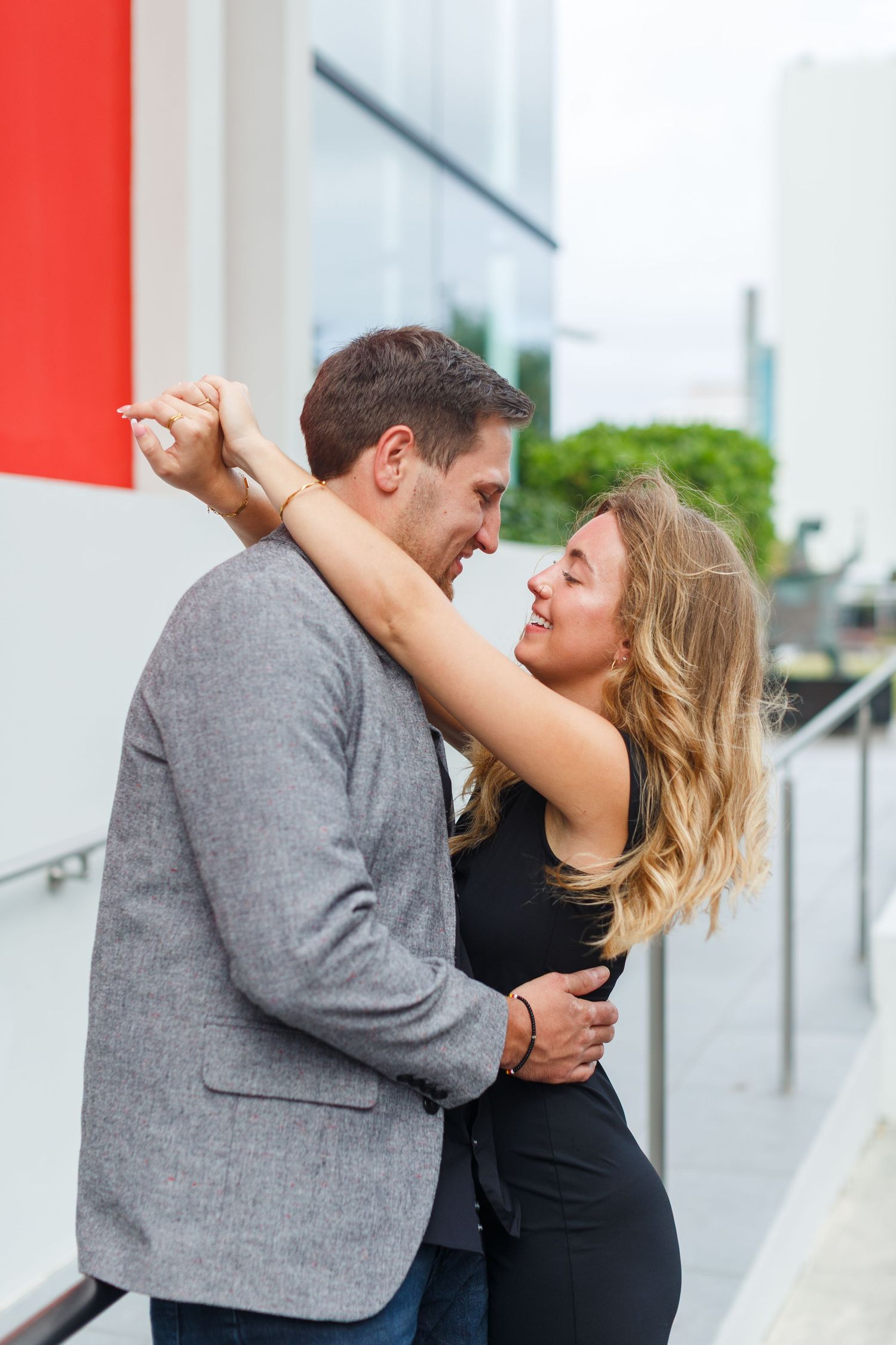 Couples portrait. Taken in front of the STK restaurant next to the Condado Vanderbilt Hotel in San Juan, Puerto Rico.
