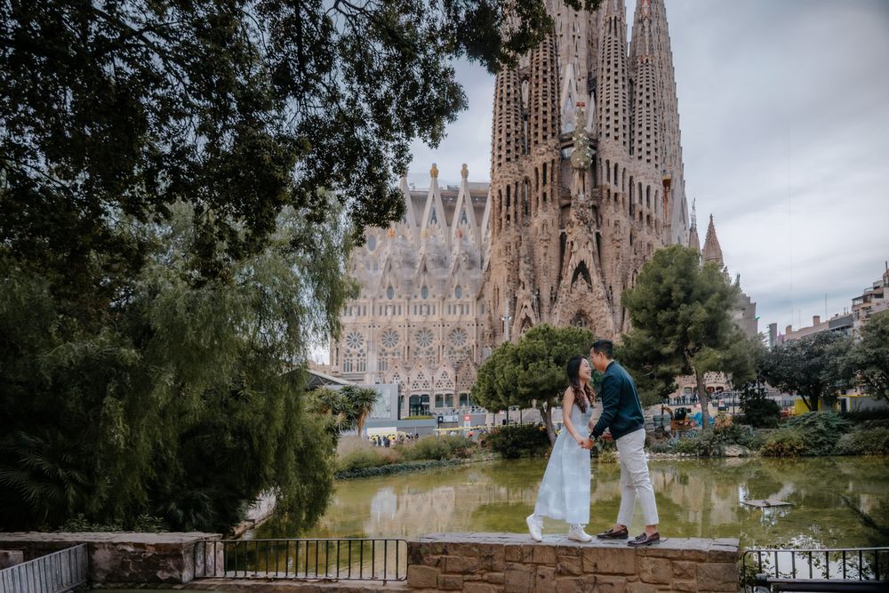 Sweet forehead touch autumn light Barcelona Surprise proposal photoshoot Barcelona BarcelonaLoversPH