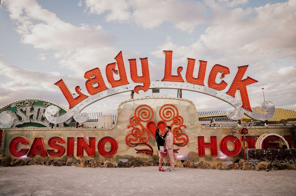 Large neon signs from old casinos and hotels lie in rows at the Neon Museum Boneyard in Las Vegas, Nevada.