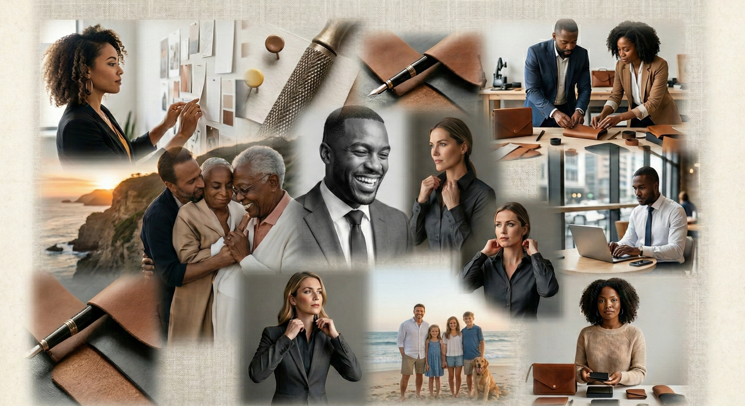Business professionals collaborating and interacting in modern office settings during meetings and presentations.