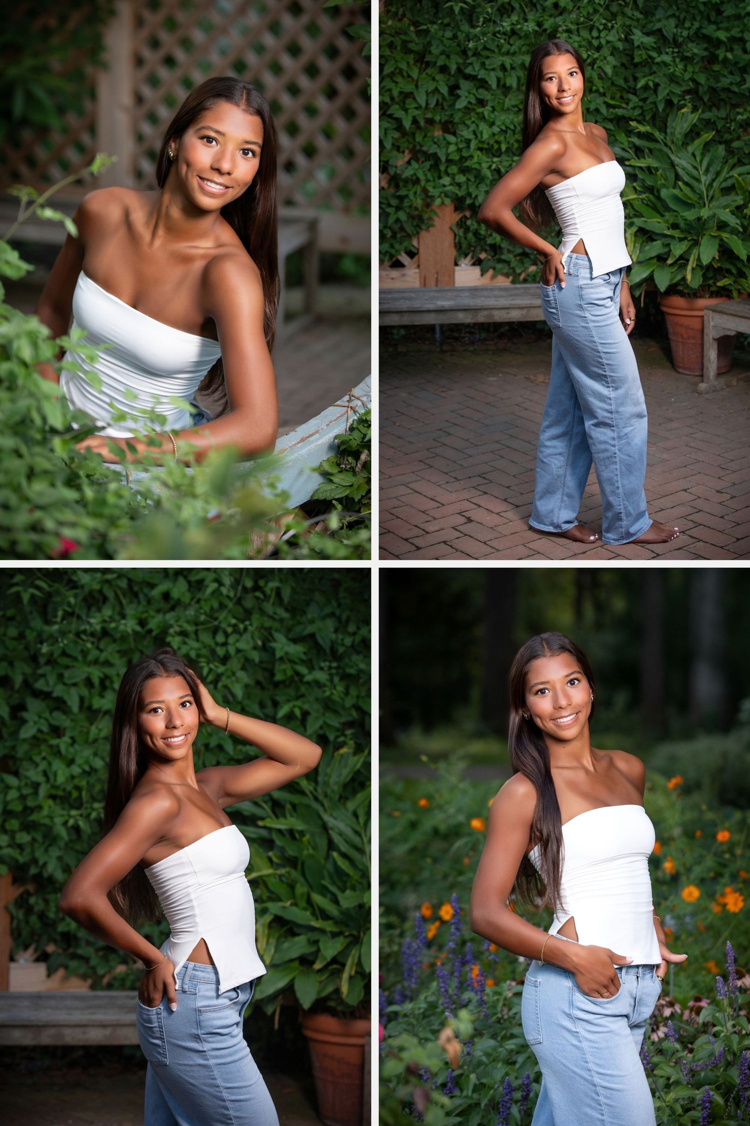 Olentangy senior pictures in Inniswoods.  Senior pictures in the park.  Senior pictures with flowers. Floral senior pictures.