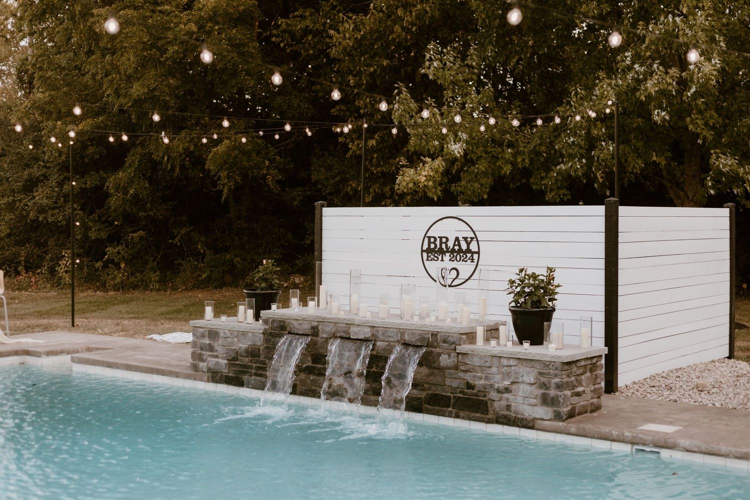 Pool summer backyard wedding in Ohio photography by Vicci Photo Dayton Ohio Photographer