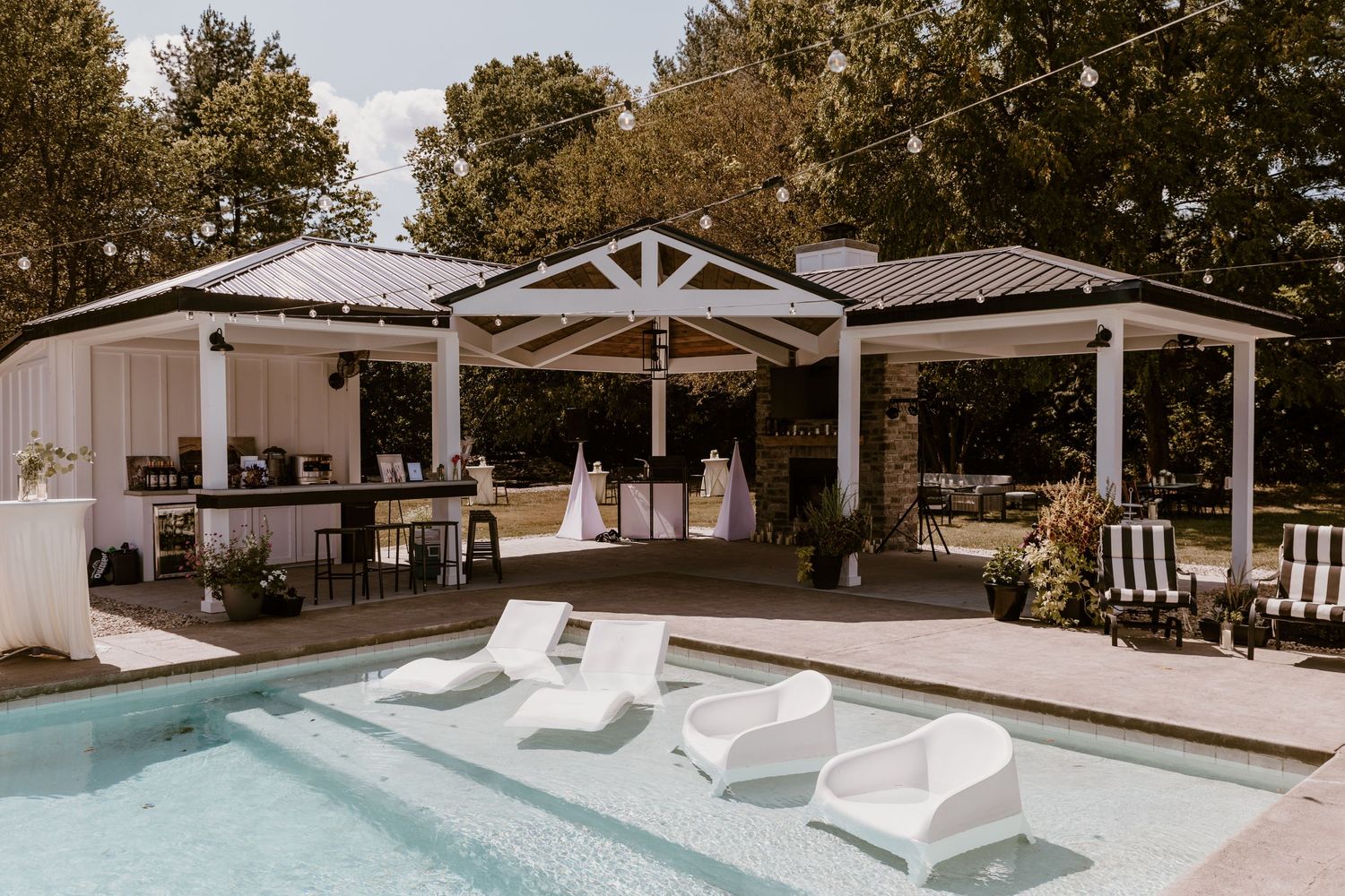 Pool summer backyard wedding in Ohio photography by Vicci Photo Dayton Ohio Photographer
