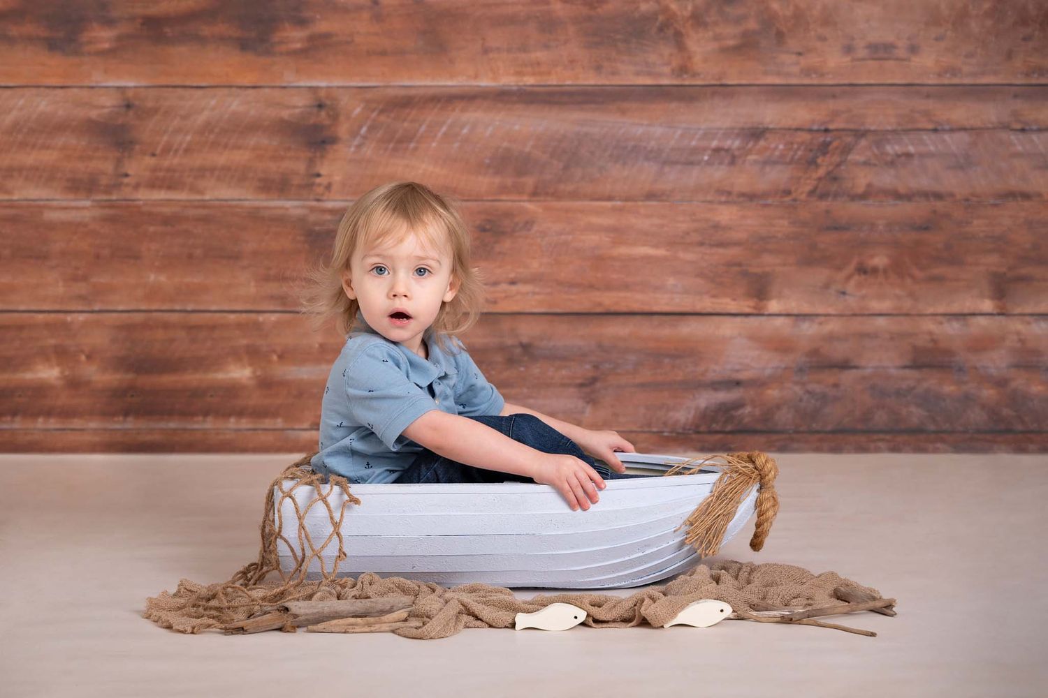 two year old second birthday photos in nautical theme and barn board Baltimore, Ontario*