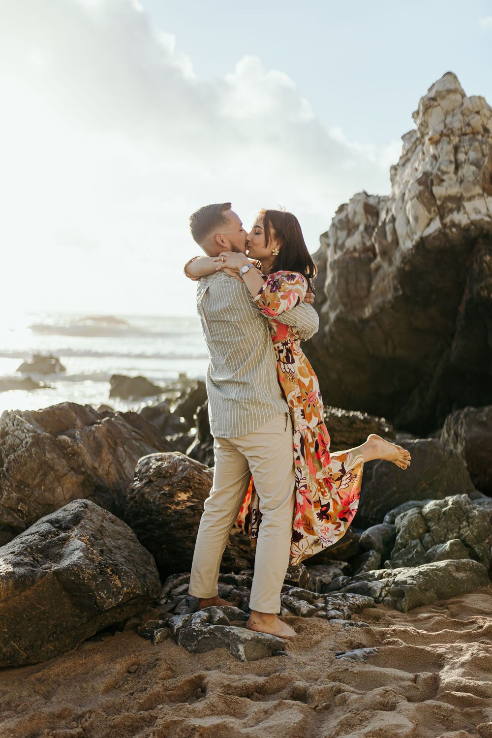 jo matos fotografia, sessão fotográfica de noivado, sessão fotográfica noivado na praia, sessão fotográfica Sintra, sessão na praia