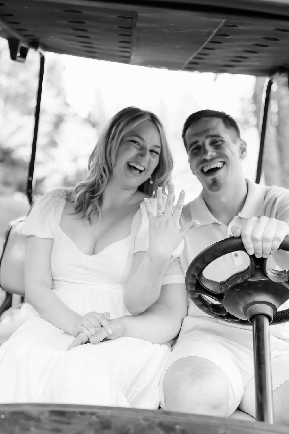 Maggie & Andrew's golden hour engagement at The Hangar wedding venue in Hocking Hills in Logan Ohio. Cincinnati Wedding Photographer