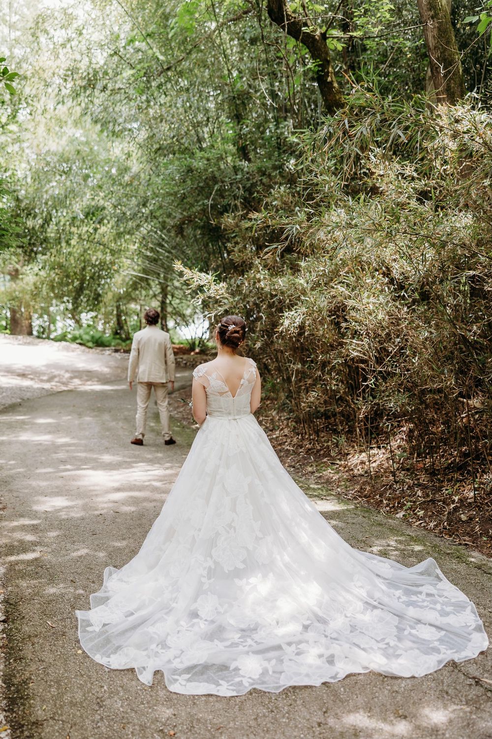 Bride and groom moments before their first look at The Inn at Oneonta in Northern Kentucky.