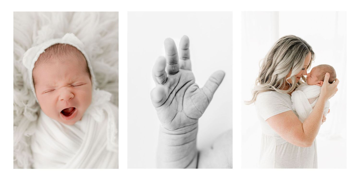 Infant photography in Jacksonville, Florida of newborn baby with mom holding them