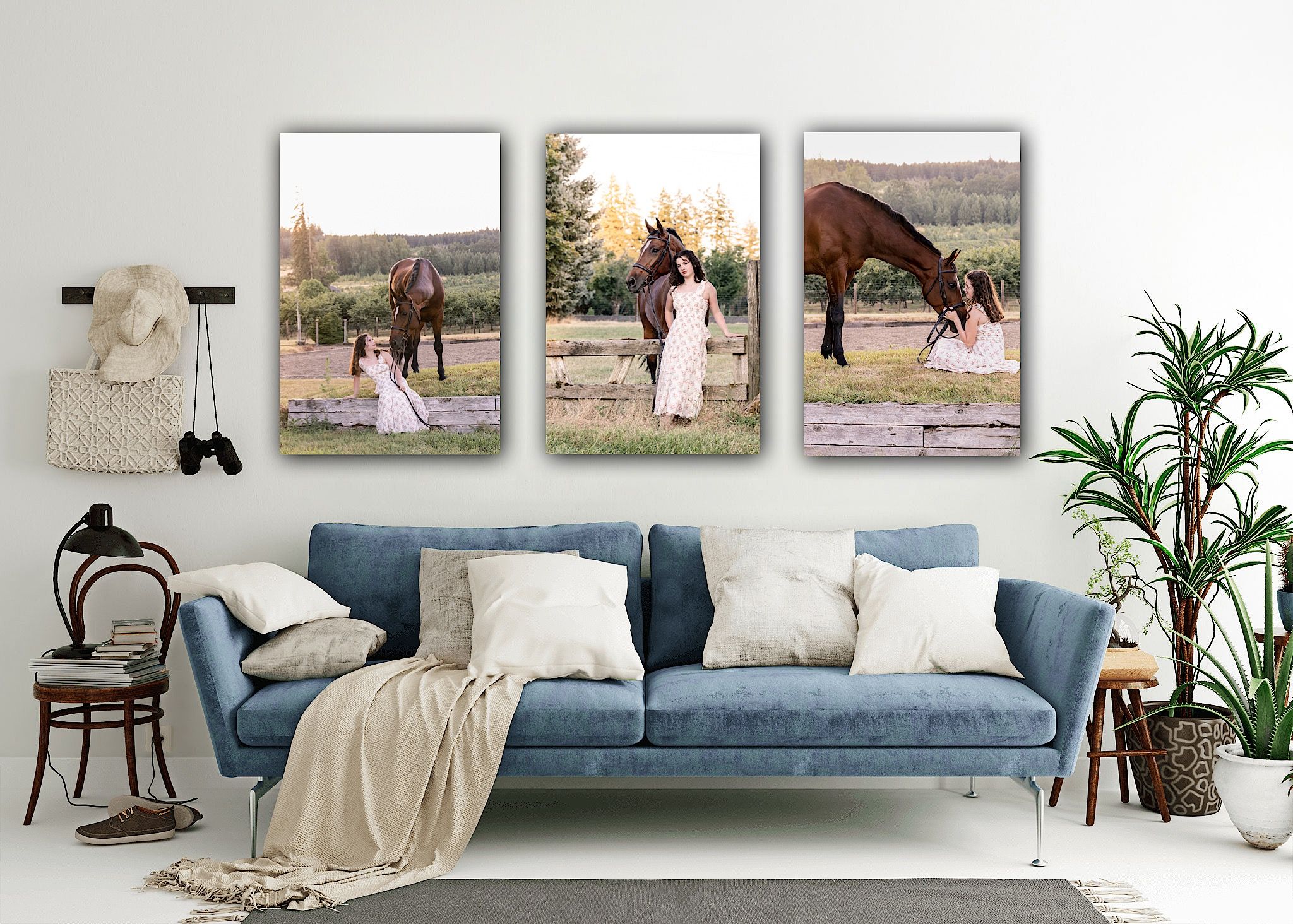 Summer horse and rider portrait session in Wilsonville, Oregon. Equestrian decor. Copyright Amanda Barr Photography