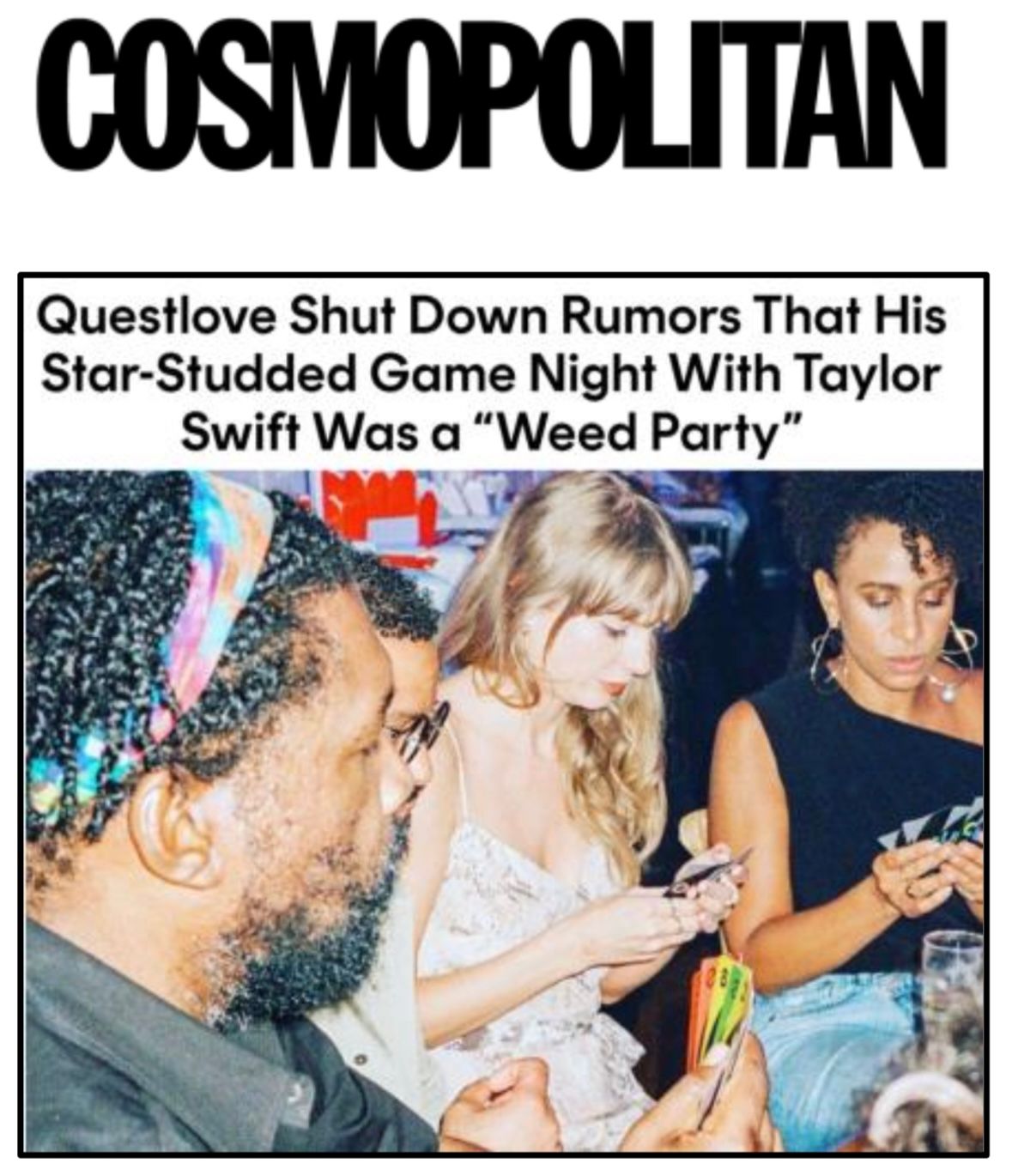 Cosmo Press Questlove's Game Night "Weed Party"