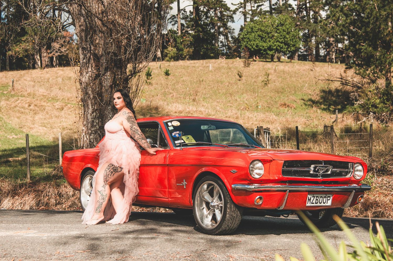 Glamor session with a Mustang. Car shoot, ford mustang