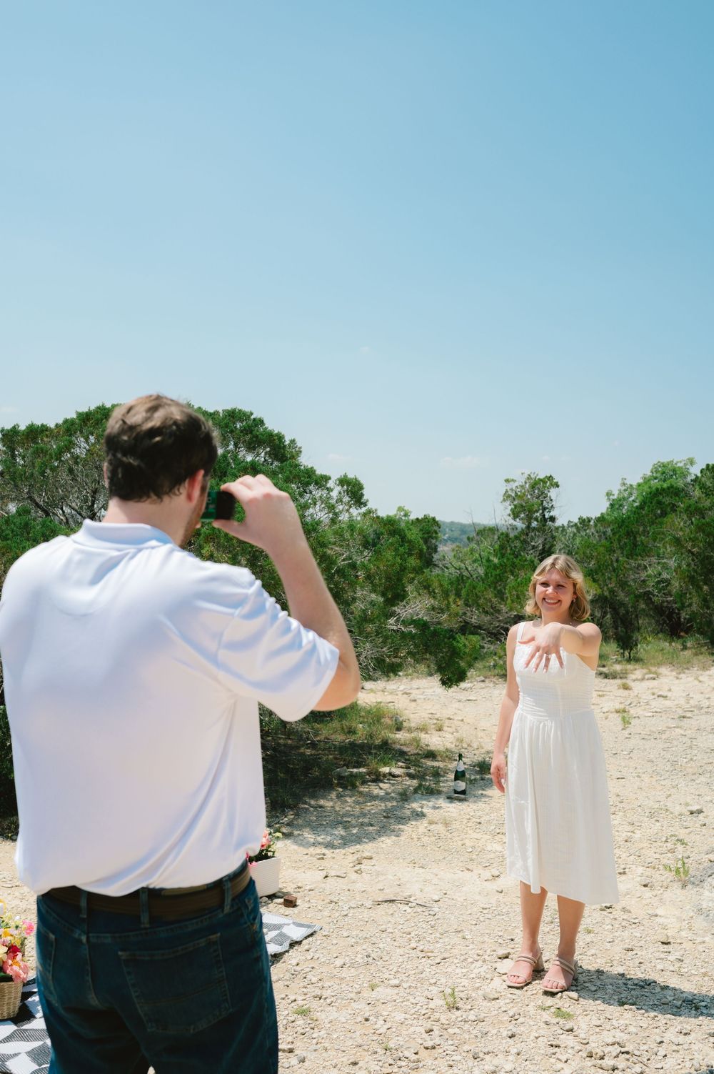 Surprise proposal and engagement photography in Canyon Lake, Texas