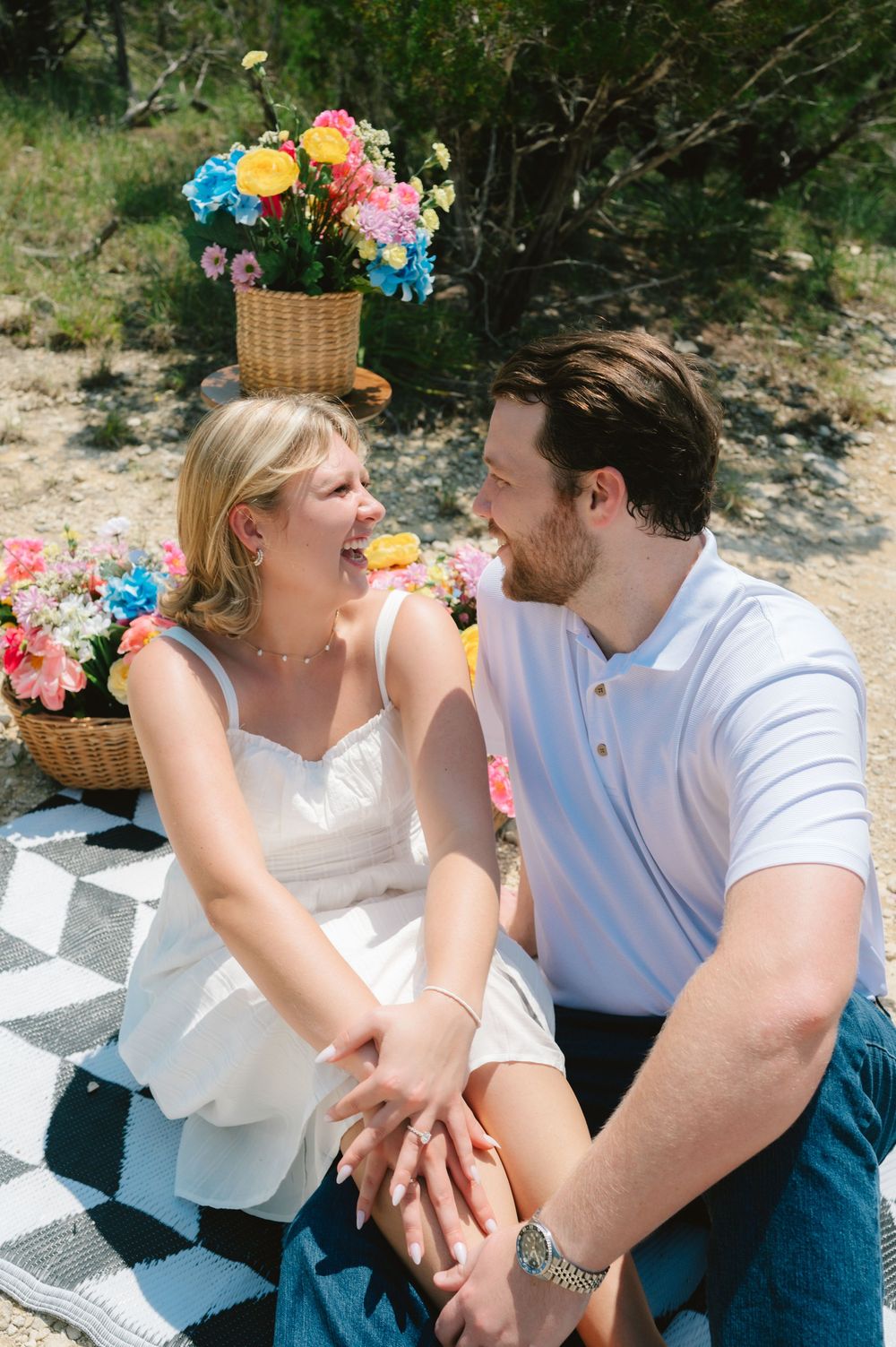 Surprise proposal and engagement photography in Canyon Lake, Texas