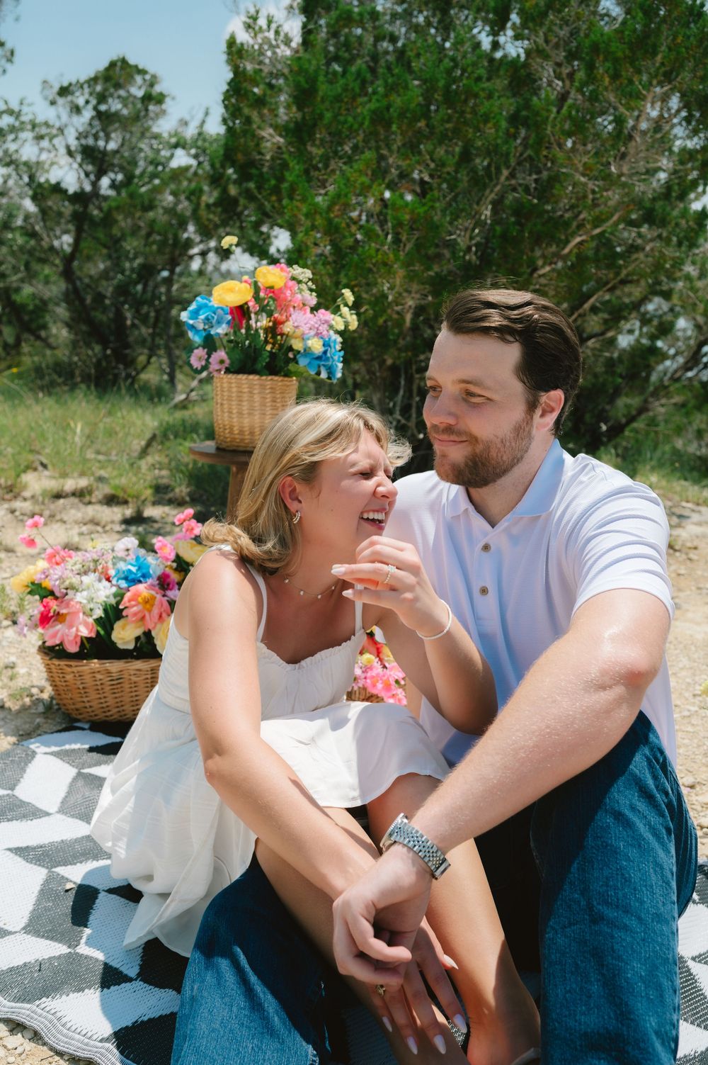 Surprise proposal and engagement photography in Canyon Lake, Texas