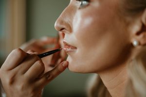 Close-up beauty shots showing makeup application details.