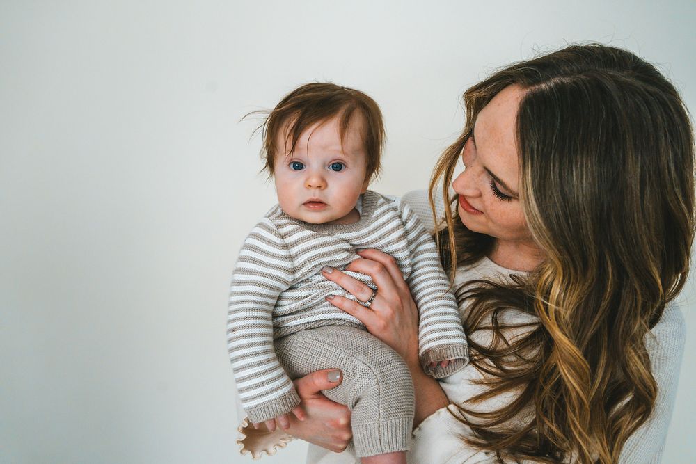 mom and baby, studio, lifestyle, West Michigan