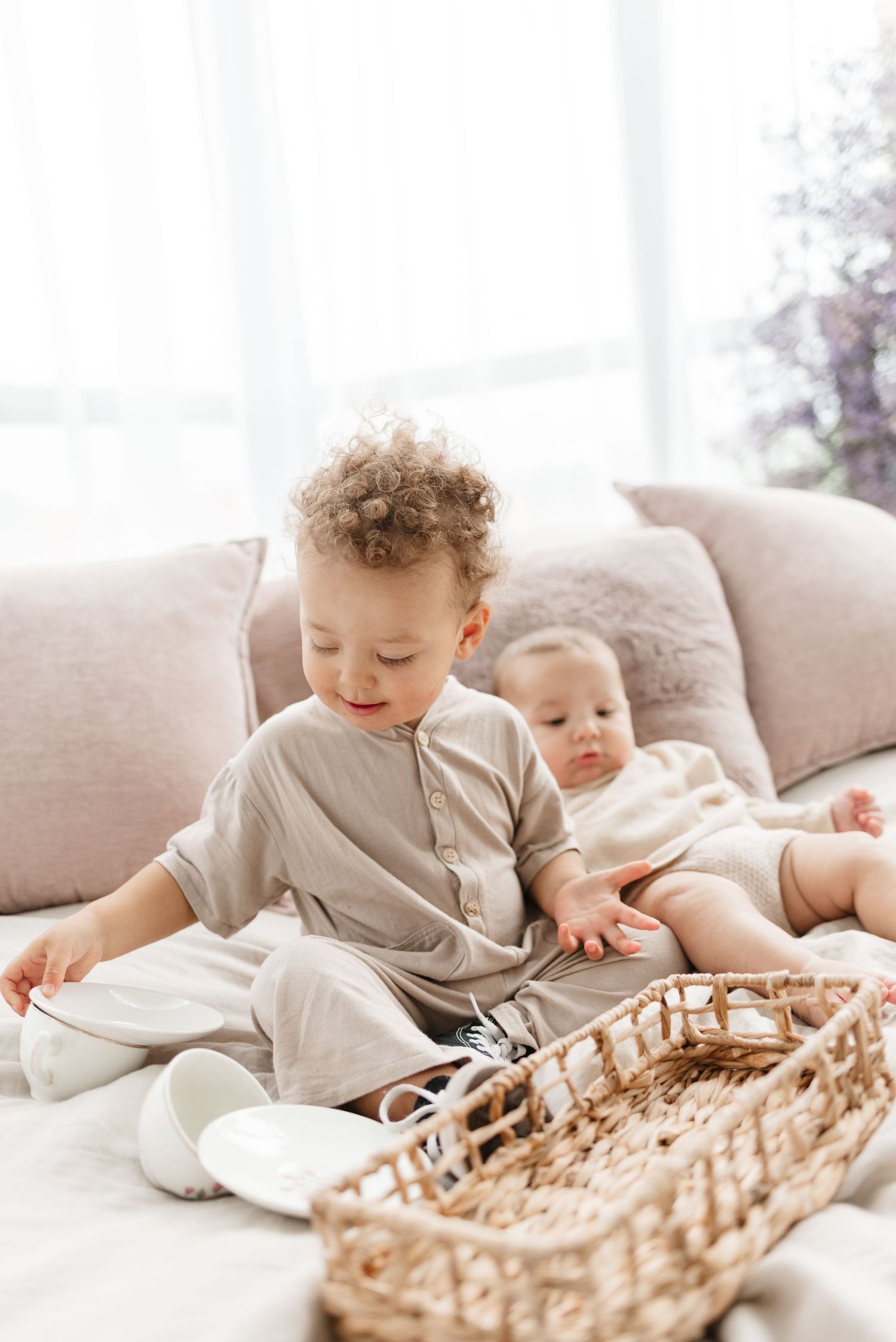 Toddler and baby boy at Toronto studio family photoshoot by Jess GC Photographer
