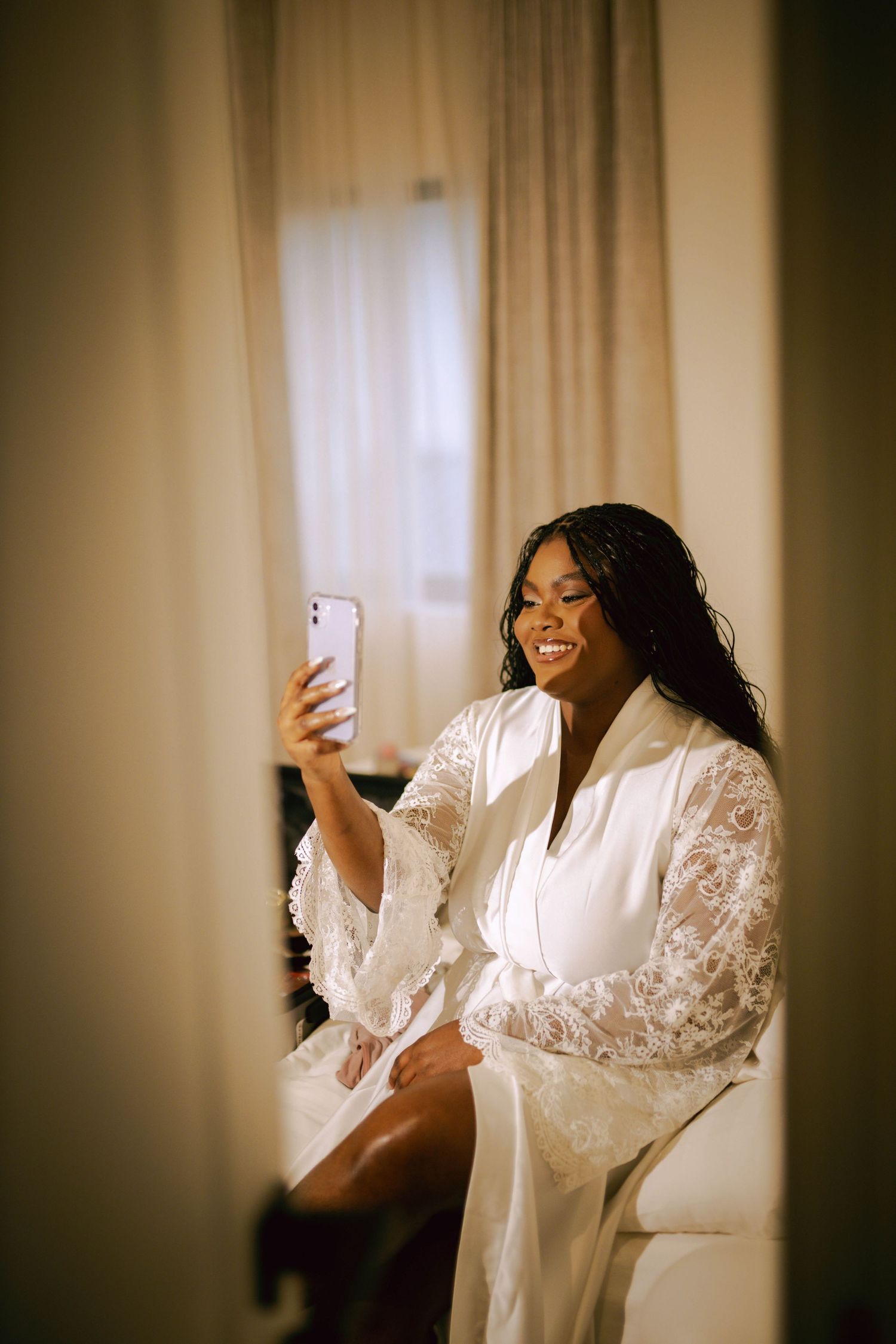 Couple first look portrait, luxury destination wedding photographer Canada