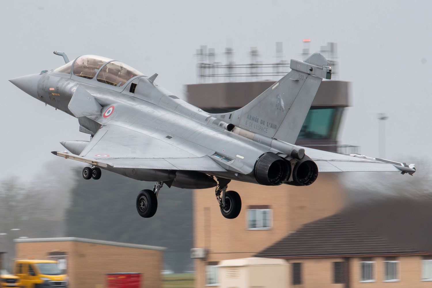 A Dassault Rafale belonging to the French Air and Space Force arrives into RAF Waddington after an Unknown Sortie Type on Cobra Warrior 24.
