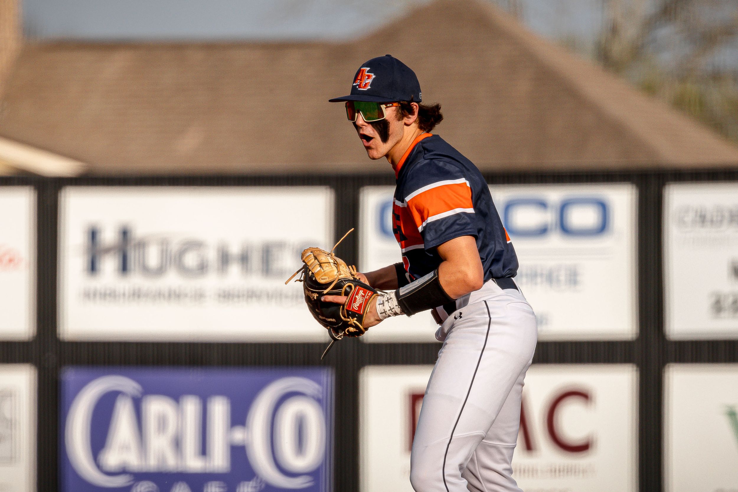 Baseball player celebrating
