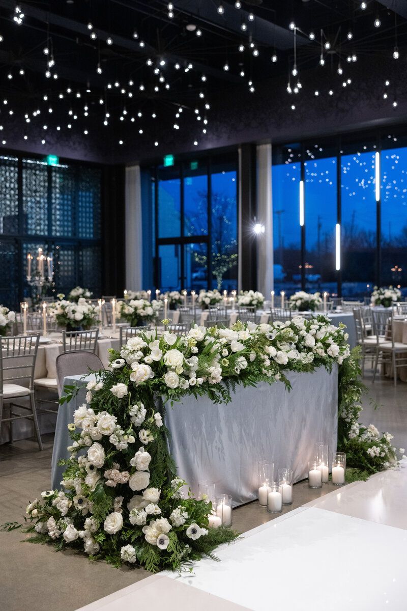 Reception setup at The Hall of Lights, a Dallas wedding venue