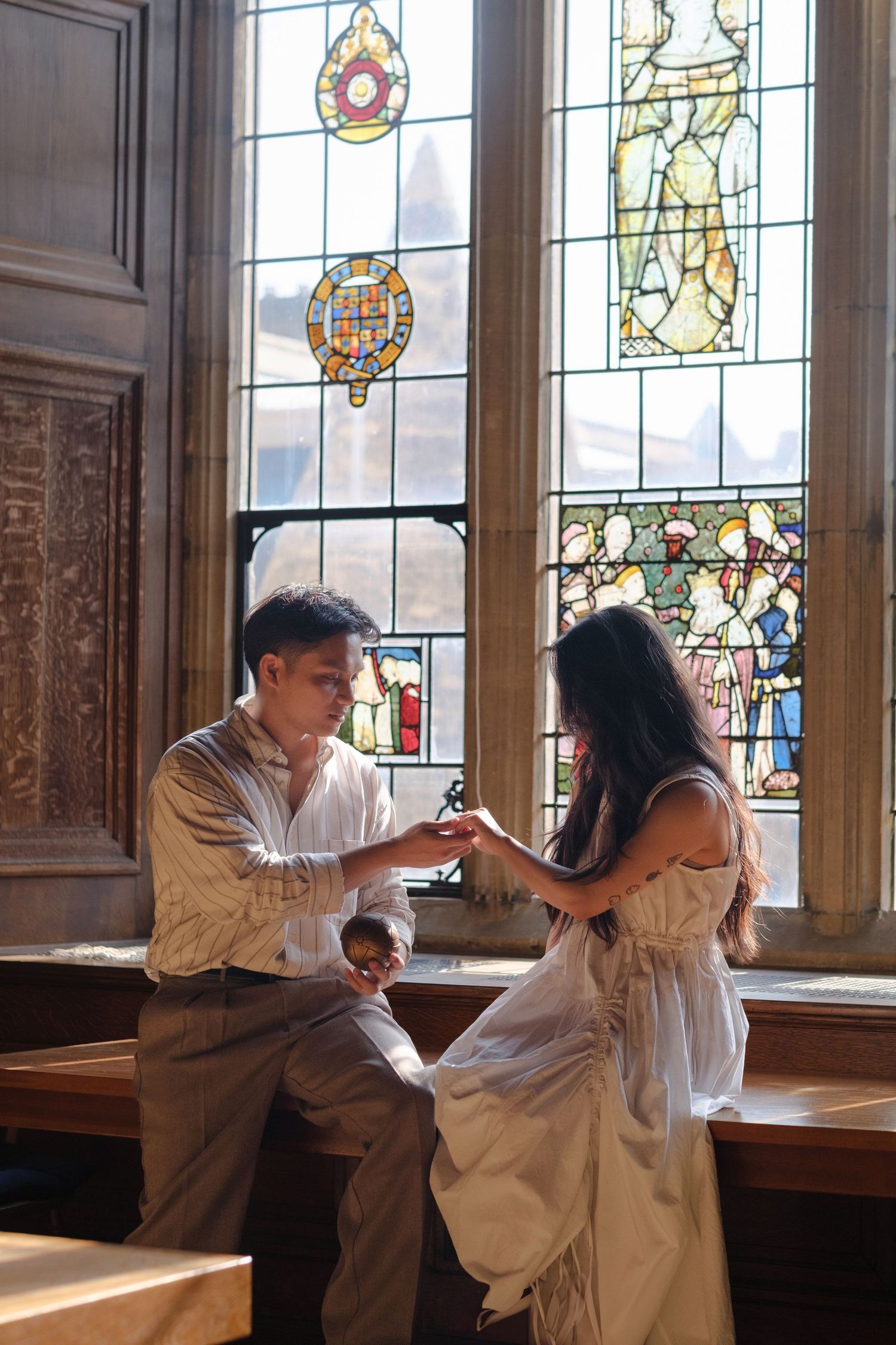 Wedding proposal at the Bodleian Library in Oxford
