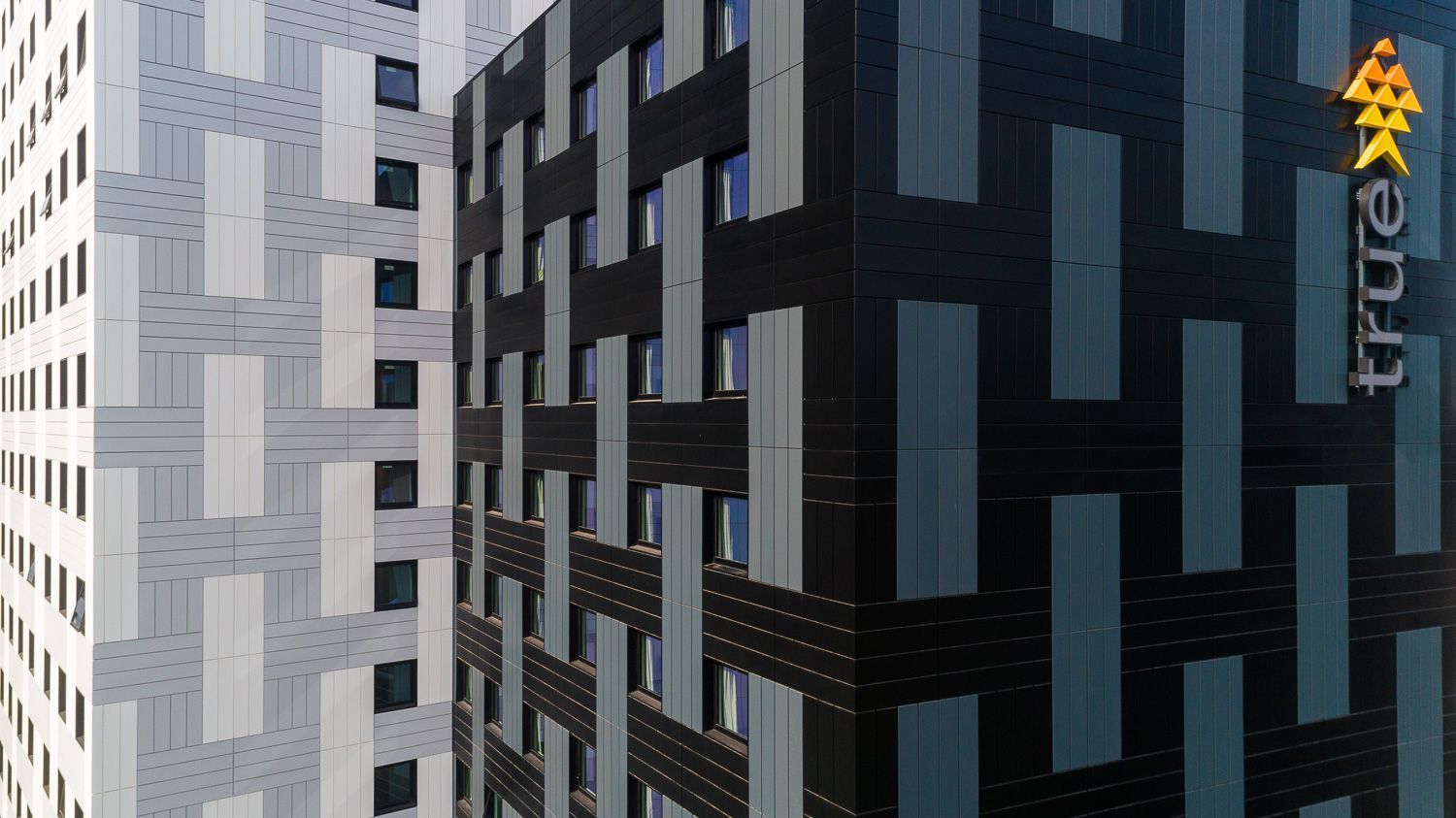 Architectural drone photograph of student accommodation, Salford