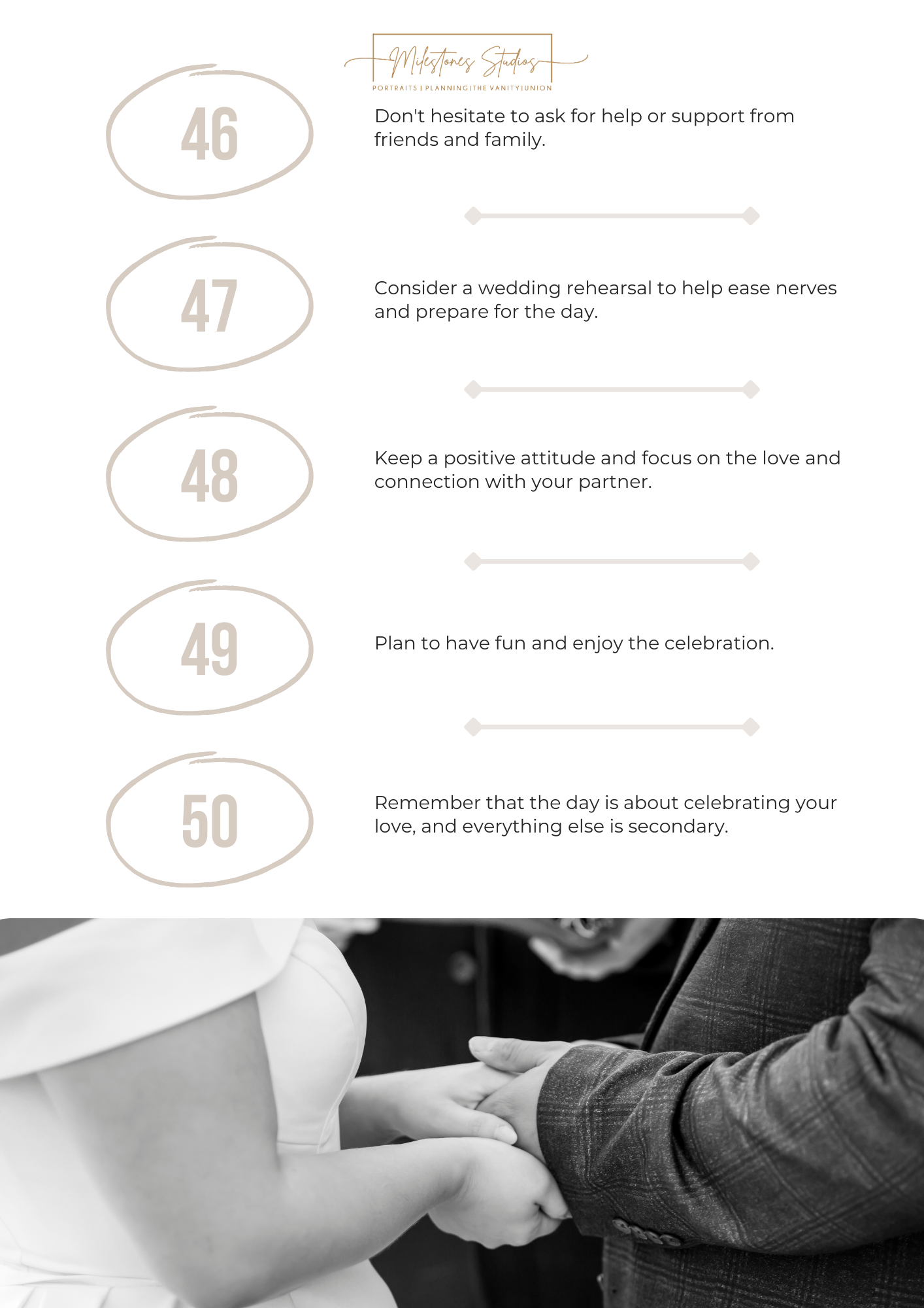Stress free wedding day tips 46-50