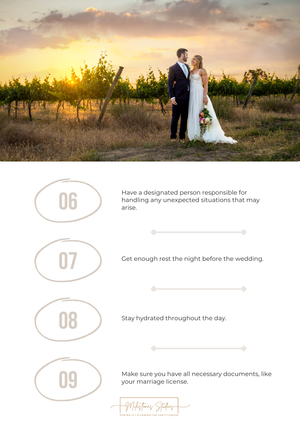 Stress free wedding day tips 6-9