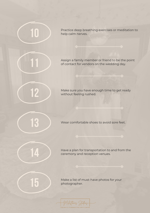 Stress free wedding day tips 10-15