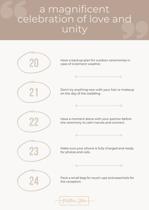 Stress free wedding day tips 20-24