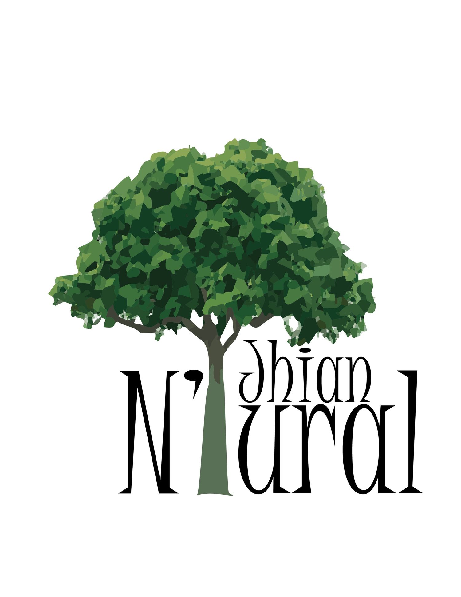 Jhian N'tural Logo - cubism design with text elements