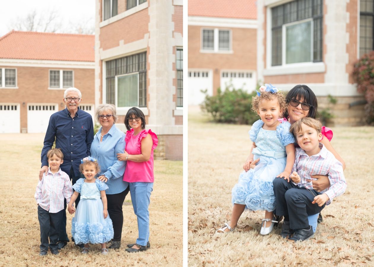 3rd Birthday Girl and Family Session with Grandparents at Frank Philips Home by Bartlesville Photographer Kristi Bray