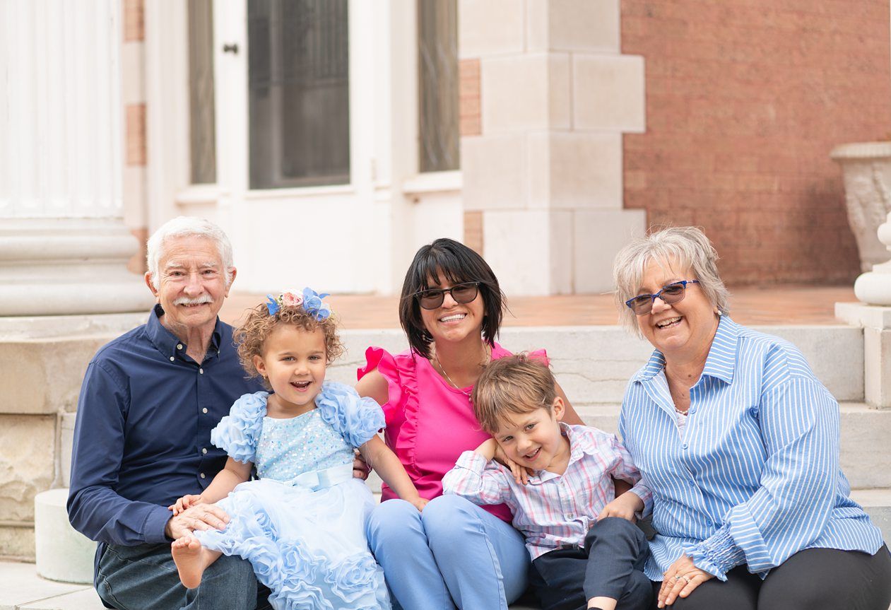 3rd Birthday Girl and Family Session with Grandparents at Frank Philips Home by Bartlesville Photographer Kristi Bray