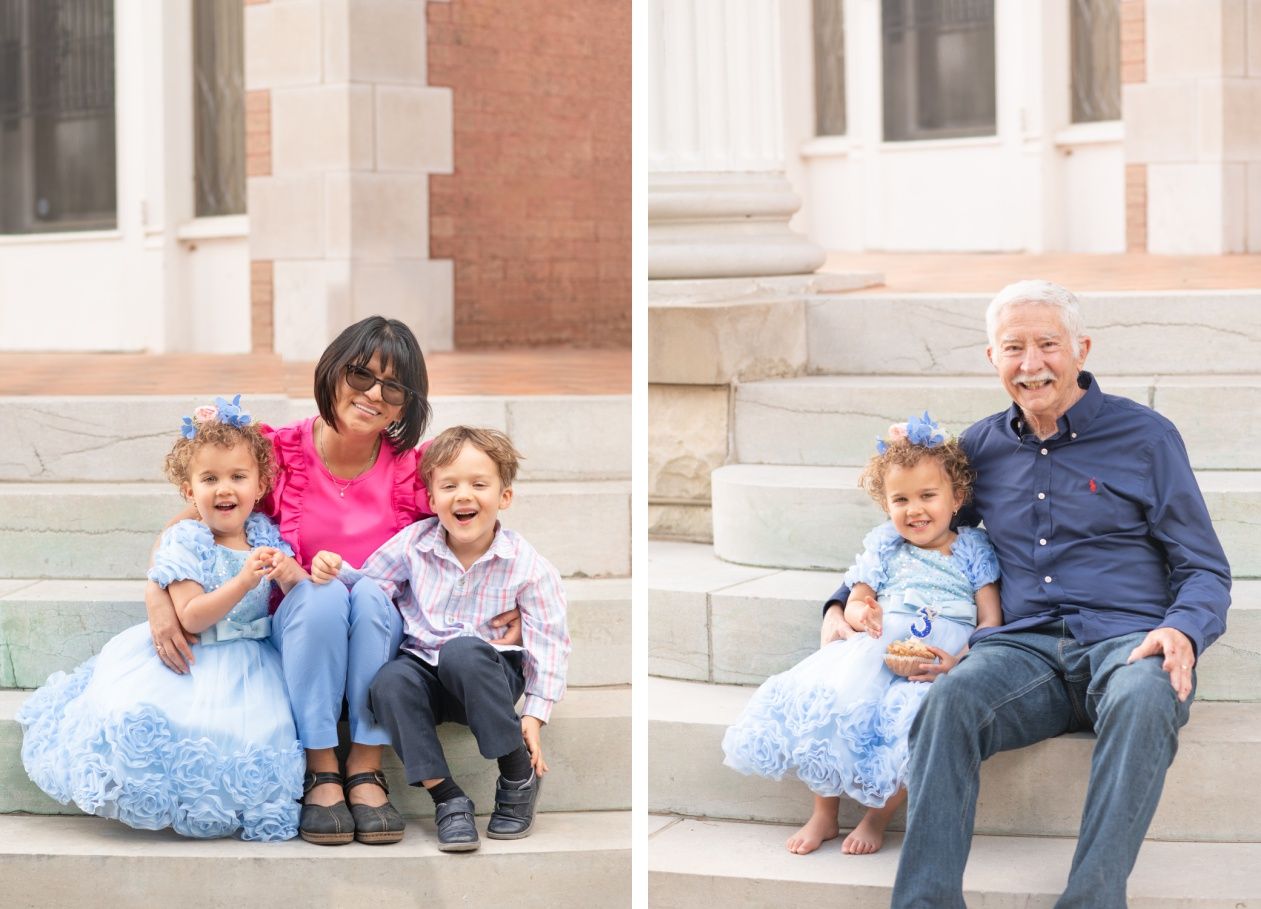 3rd Birthday Girl and Family Session with Grandparents at Frank Philips Home by Bartlesville Photographer Kristi Bray