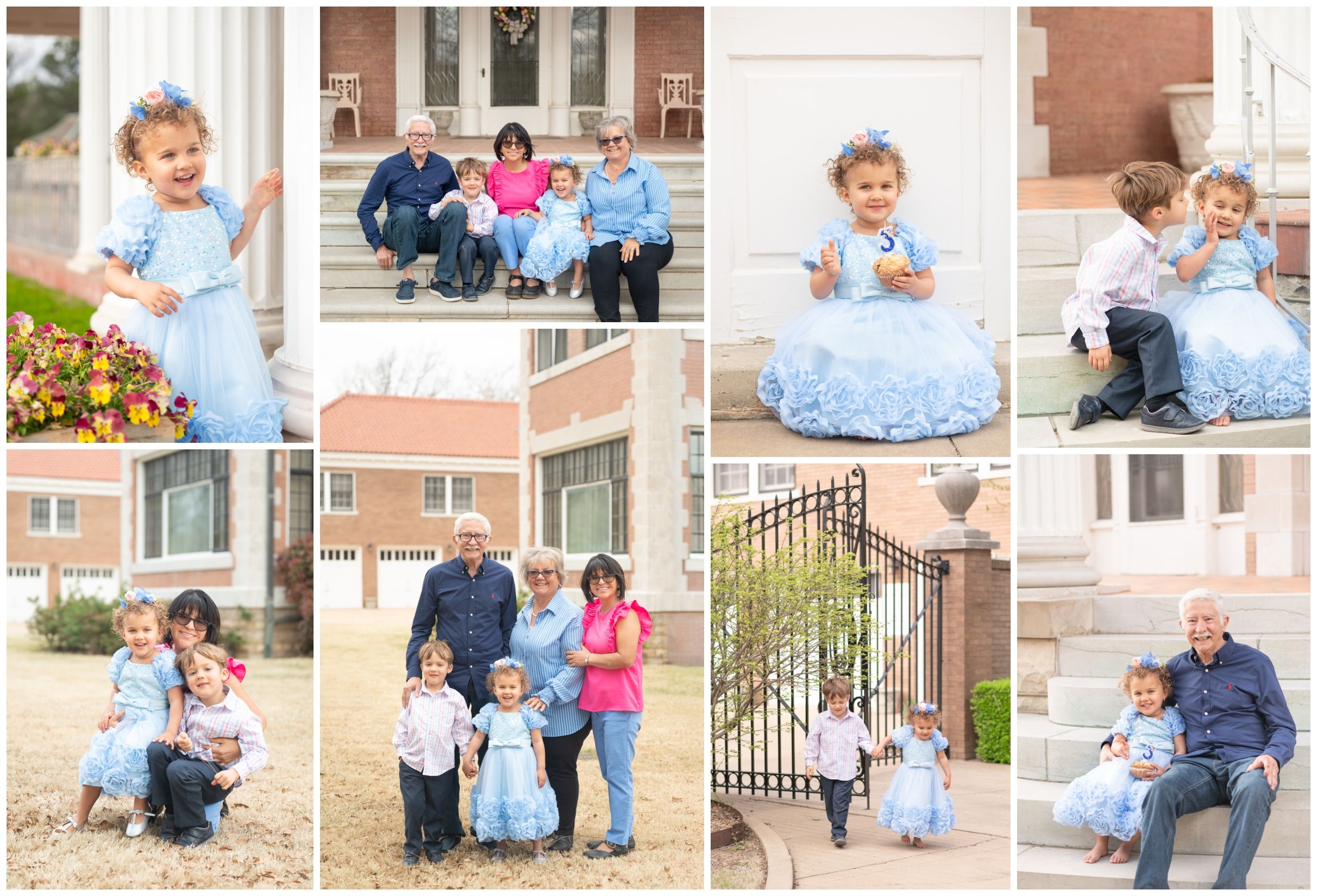 3rd Birthday Girl and Family Session with Grandparents at Frank Philips Home by Bartlesville Photographer Kristi Bray
