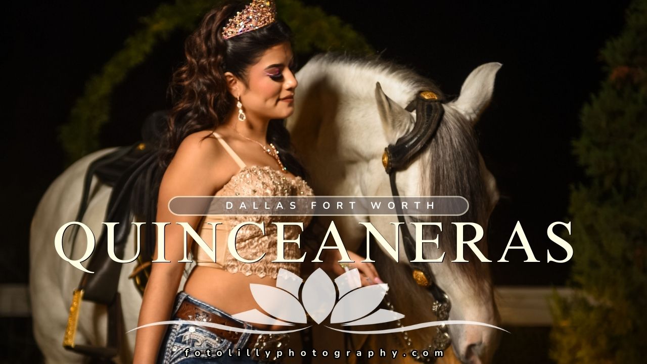 Quinceanera Photos in dallas fort worth save the date sessions fotolilly photography quince photos with horses quince photoshoot locations