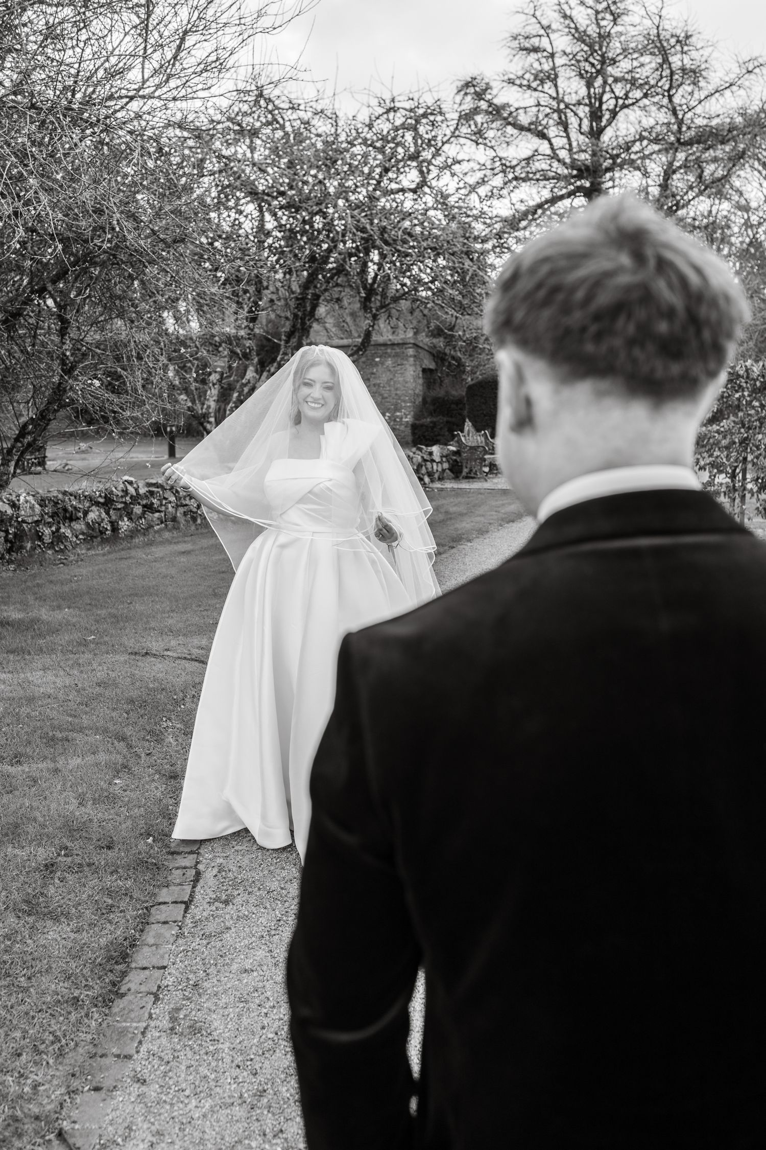 Bride and Groom posing at Muckross House in Killarney, County Kerry.