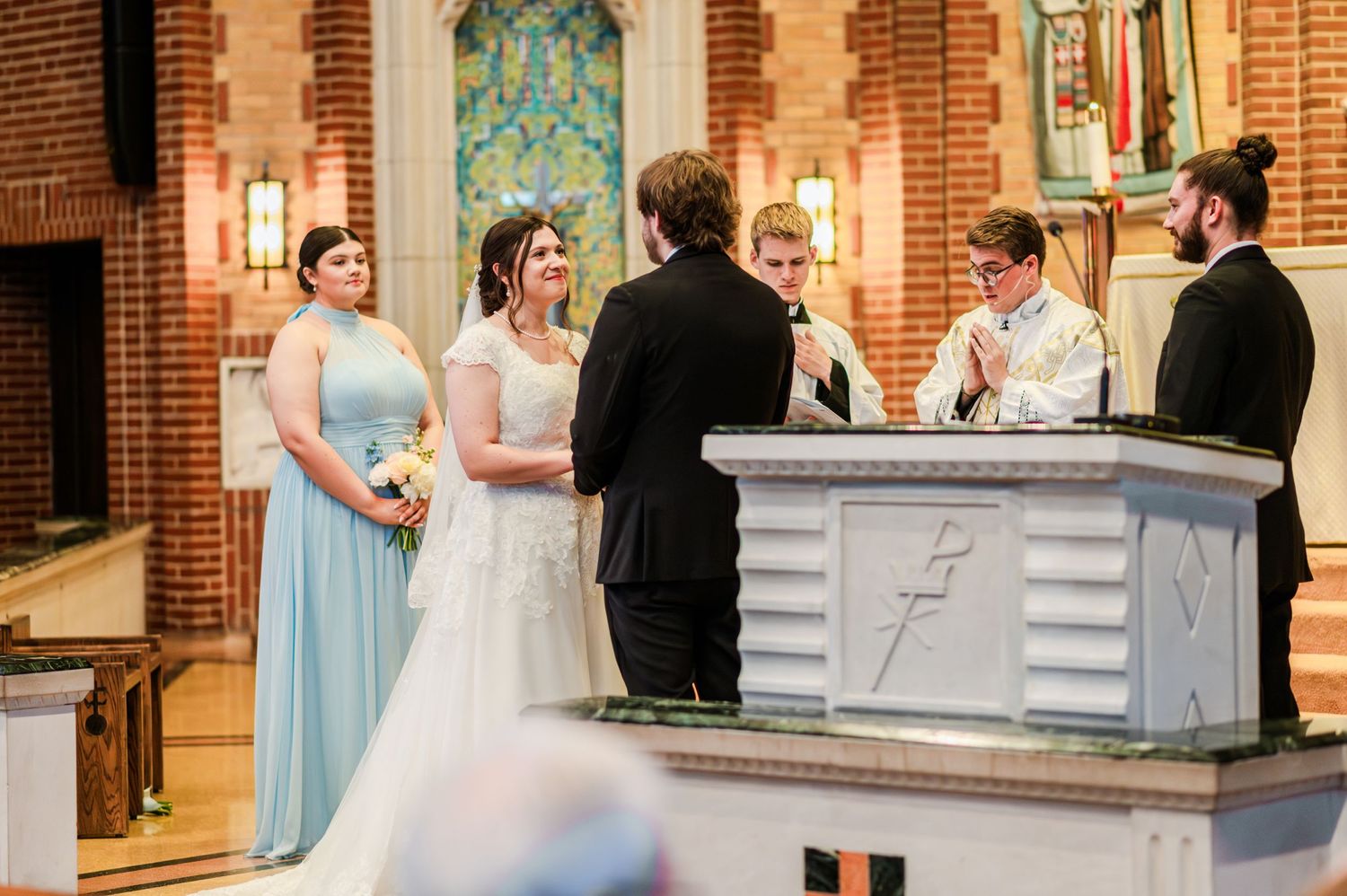 Wedding at Christ the King Parish in Tulsa Oklahoma.